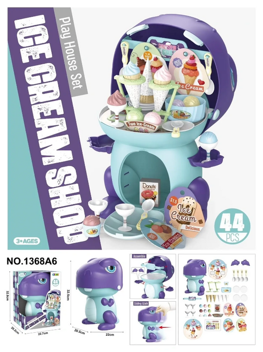 Dinosaur Ice Cream Shop 2 In 1 Playset 44pcs