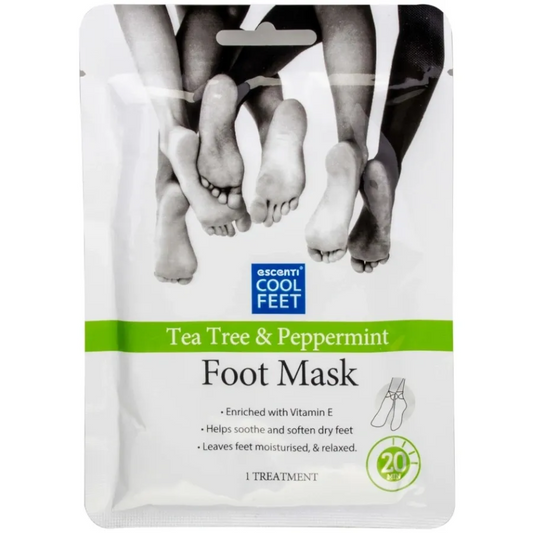 x12 ESCENTI COOL FEET TEA TREE & PEPPERMINT FOOT MASK