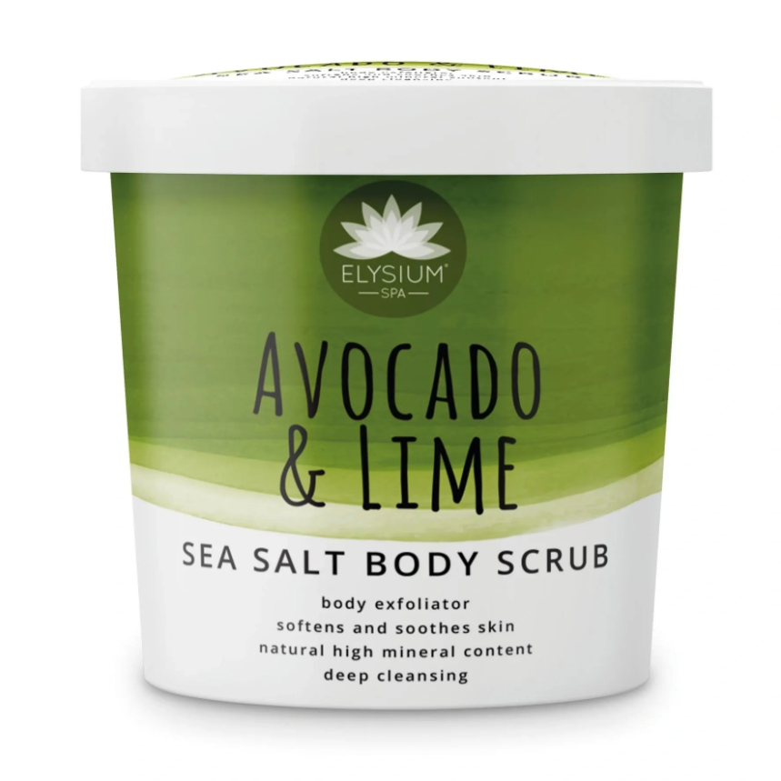 x12 ELYSIUM AVOCADO, LIME AND SEA SALT SCRUB 200g