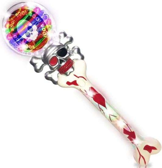 Light Up & Music Skeleton Spinning Flashing Wand Toy