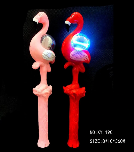 Light Up & Sound Flamingo Spinning Flashing Wand Toy