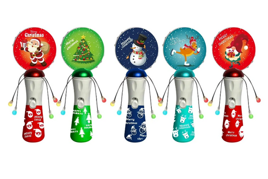 Light Up & Music Christmas Spinning Flashing Wand Toy