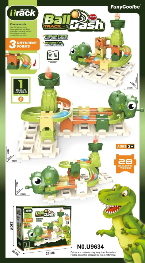 Ball Dash Dinosaur Theme Playset Track 28 Piece