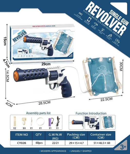 Single Gun Revolver Rechargeable Water Blaster