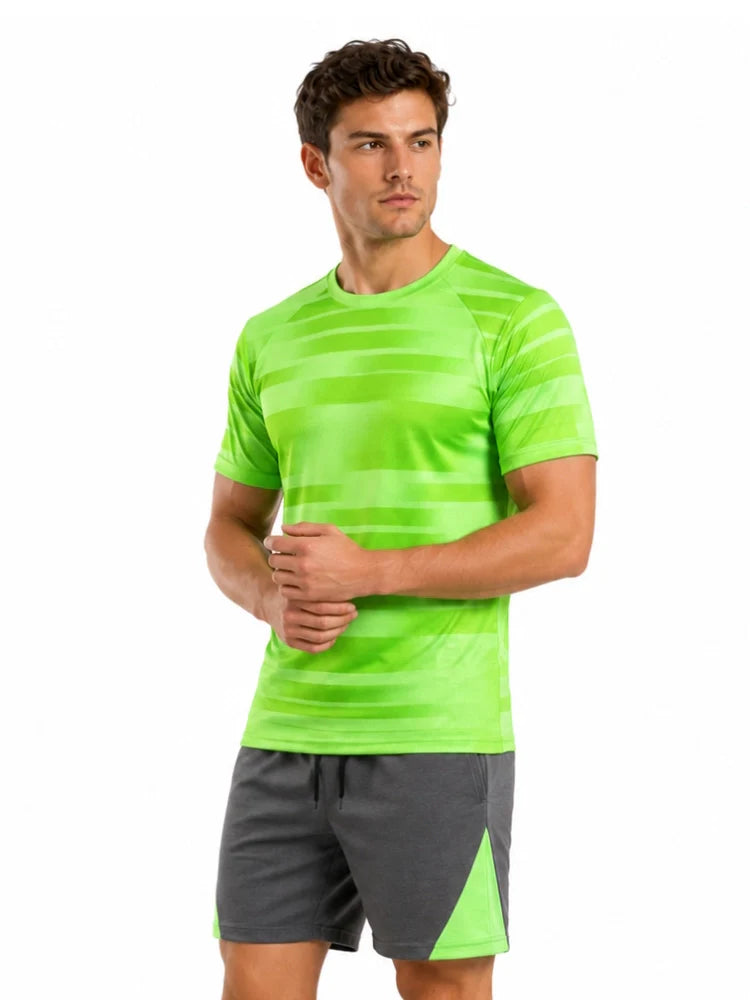 Mens Activewear T-Shirt and Shorts Set - Casual Two Piece Summer Co-Ord Outfit Gym Sportswear Activewear Lightweight Breathable Holiday Summer Set