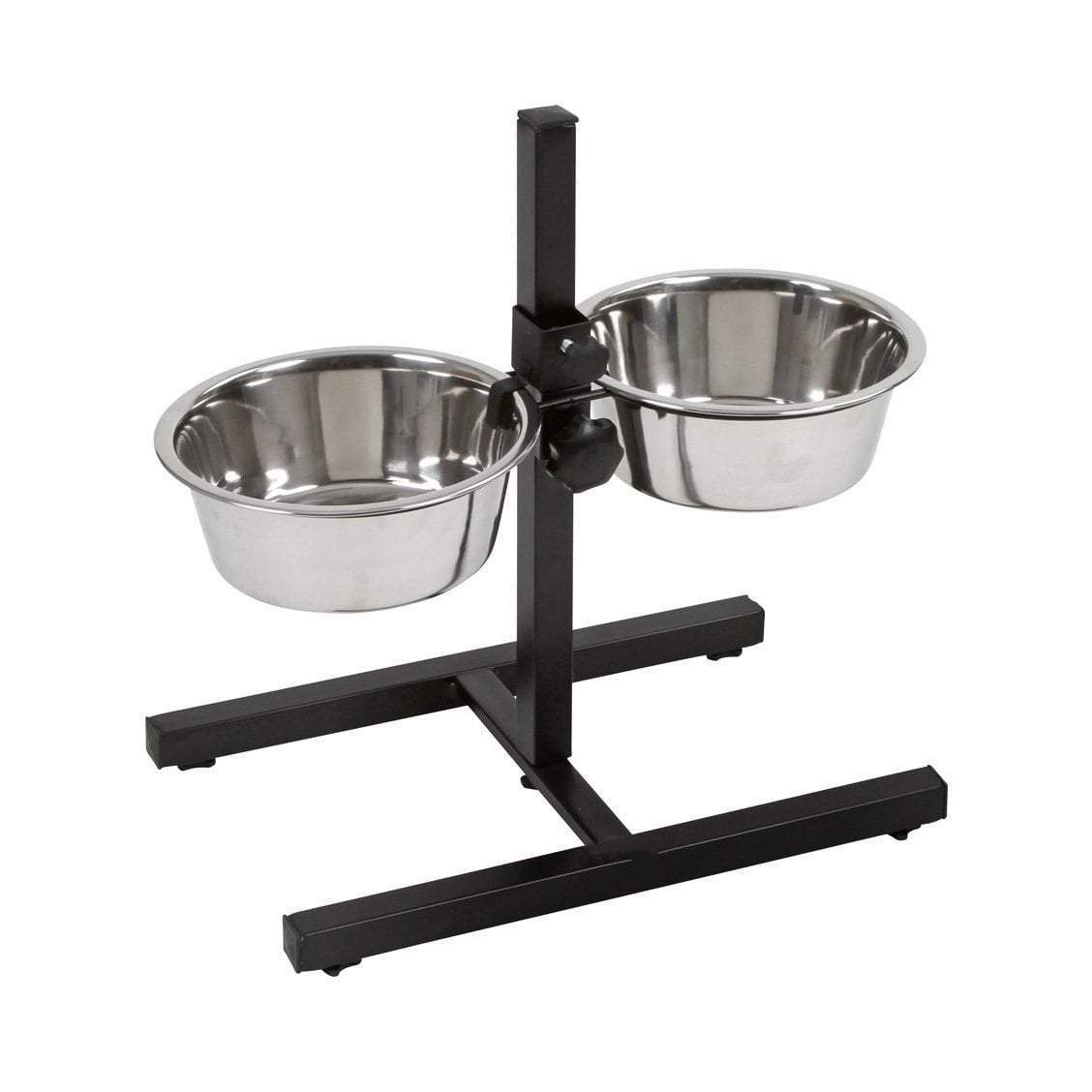 Pets Double Diner 2 Bowl Stand Adjustable Anti Splash Clip