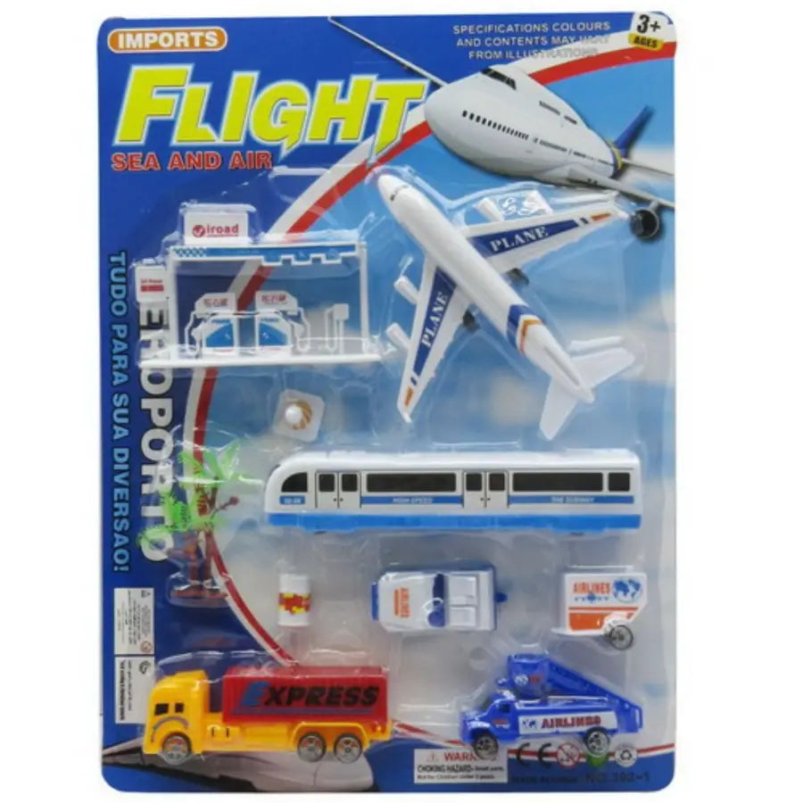 Airport Flight Aeroplane & Toy Vehicles Collection PlaySet