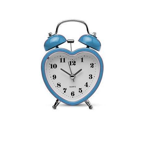Heart Bedroom Alarm Clock with Bell Retro Design 8 cm Assorted Colours 0515