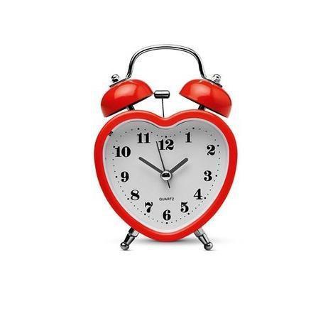 Heart Bedroom Alarm Clock with Bell Retro Design 8 cm Assorted Colours 0515