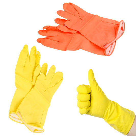 Yellow Orange Late x Washing Up Cleaning Household Gloves Large