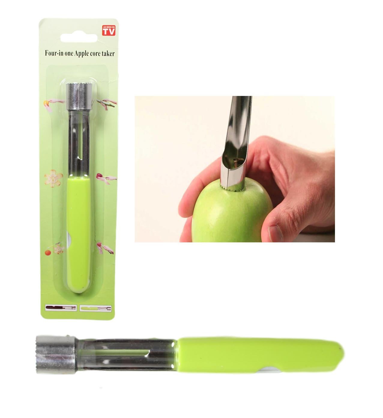 Steel Apple Corer Remover with Plastic Handle 17 cm Assorted Colours 3625