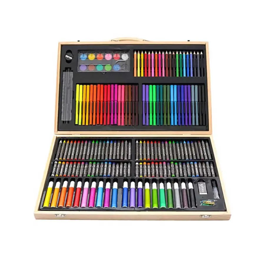 180 Piece Drawing Painting Set Wood Box Art Set Children Drawing Supplies