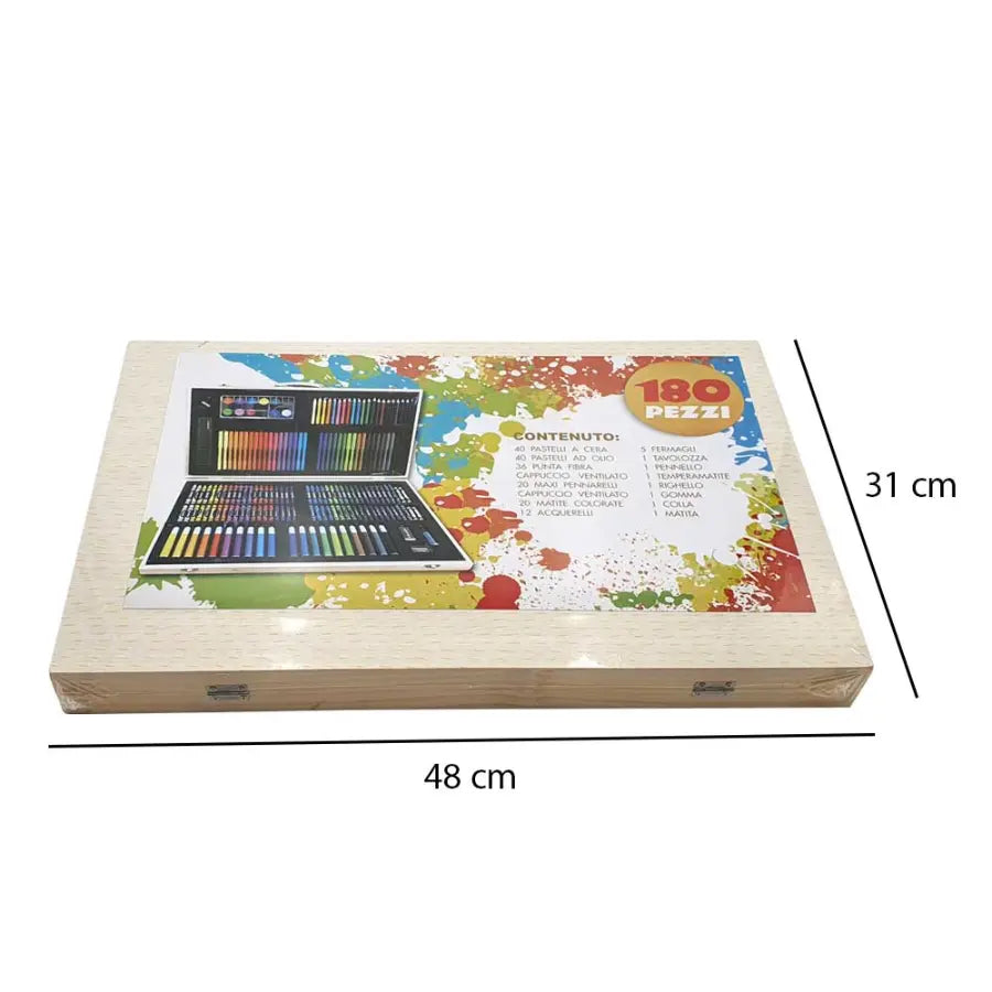 180 Piece Drawing Painting Set Wood Box Art Set Children Drawing Supplies