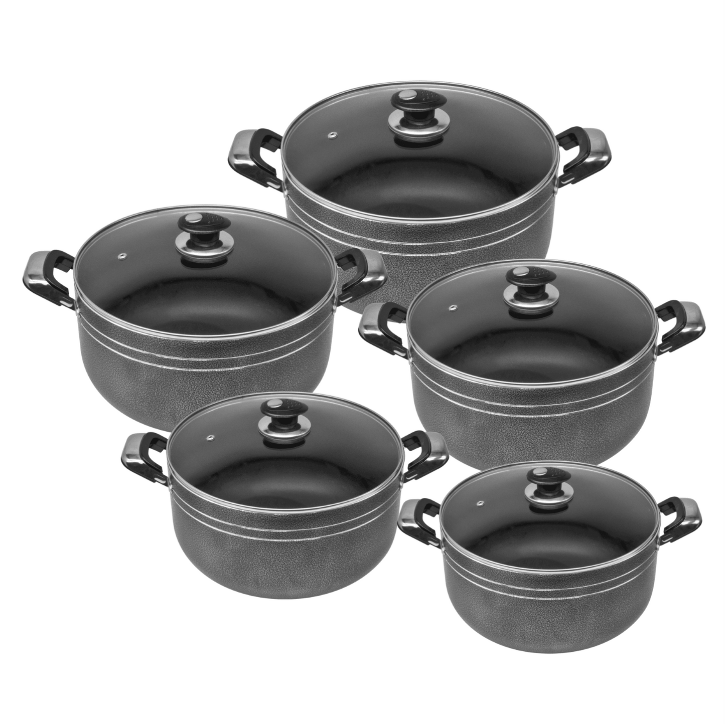 Una Non-Stick Athena Stockpot Set Of 5 18-20-22-24-26Cm