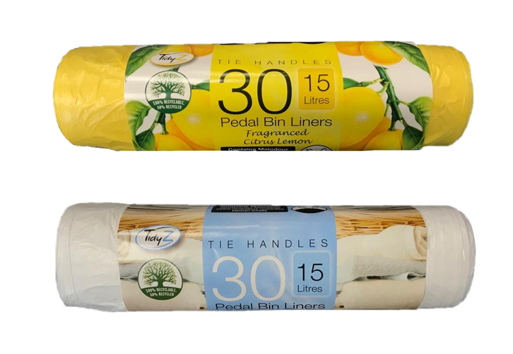 Fragranced Pedal Bin Liners with Tie Handles 15L 96 x 60 cm Roll of 30 Assorted Scents B0169