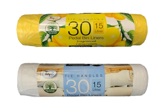 Fragranced Pedal Bin Liners with Tie Handles 15L 96 x 60 cm Roll of 30 Assorted Scents B0169