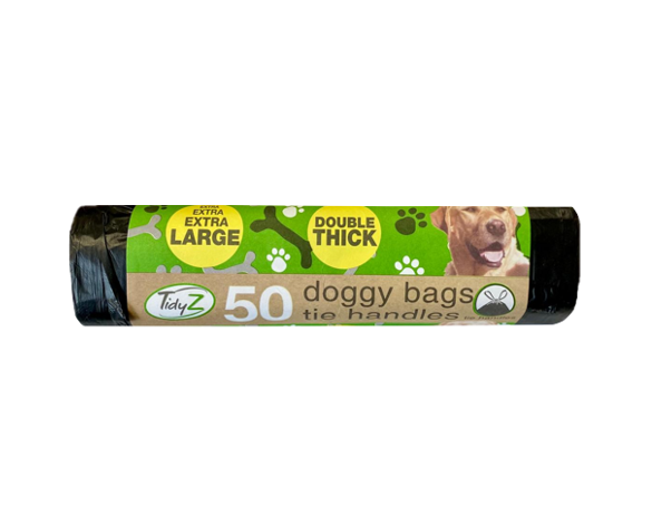 Doggy Poop Bags With Tie Handles - Roll Of 50