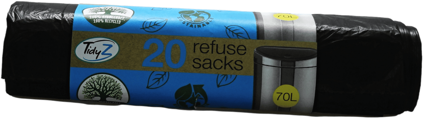 Refuse Sacks Bin Bags 70 Litre Roll Of 20