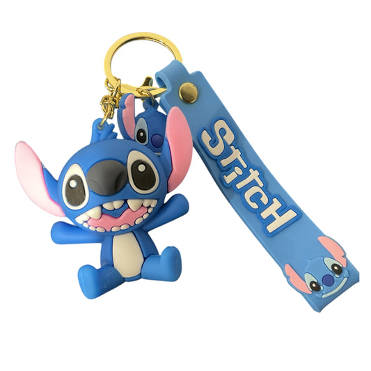 Stitch Blue Style 3D Silicone Keychain Keyring Pendant