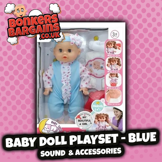 Baby Doll Playset Sound & Accessories - Blue