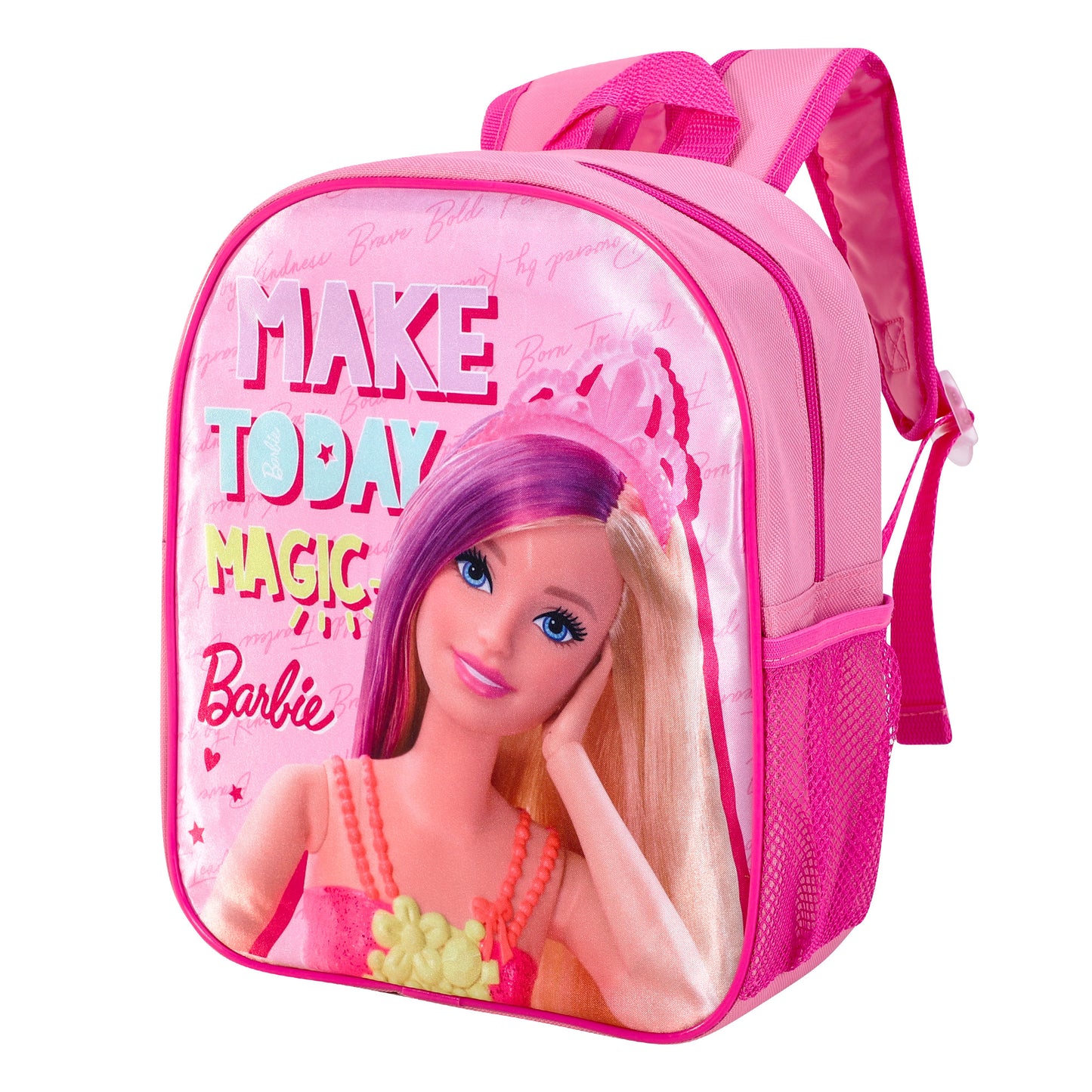 Barbie Make Today Magic Style Backpack Kids Premium Standard Rucksack with Zip & Adjustable Straps
