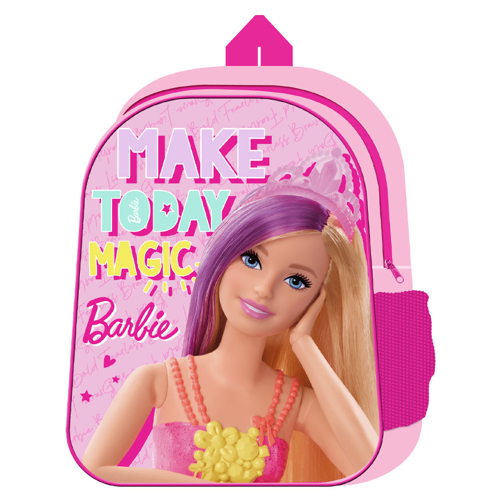 Barbie Make Today Magic Style Backpack Kids Premium Standard Rucksack with Zip & Adjustable Straps