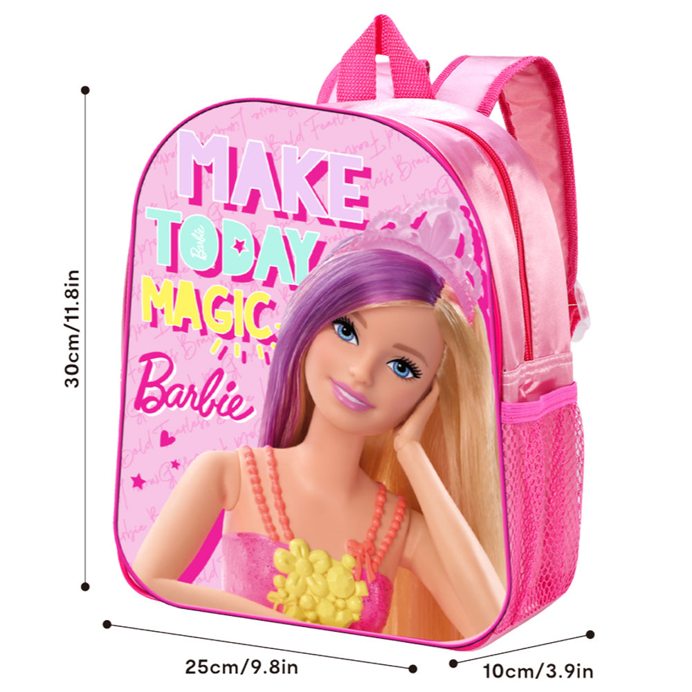 Barbie Make Today Magic Style Backpack Kids Premium Standard Rucksack with Zip & Adjustable Straps