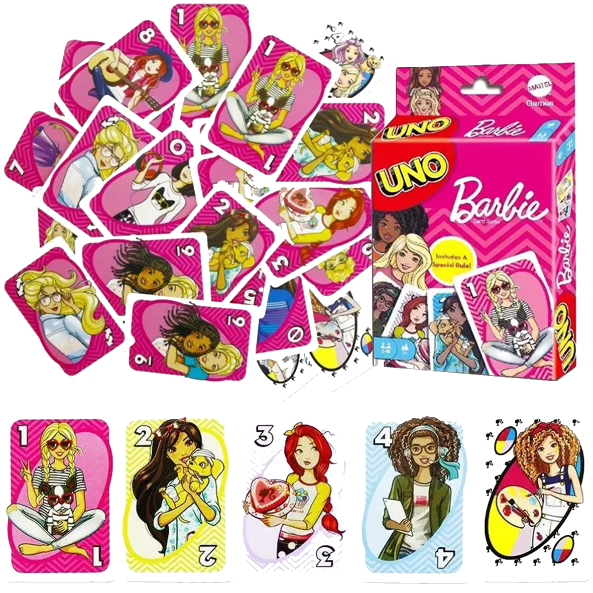 UNO Barbie Special Edition Card Game Playing Cards Set