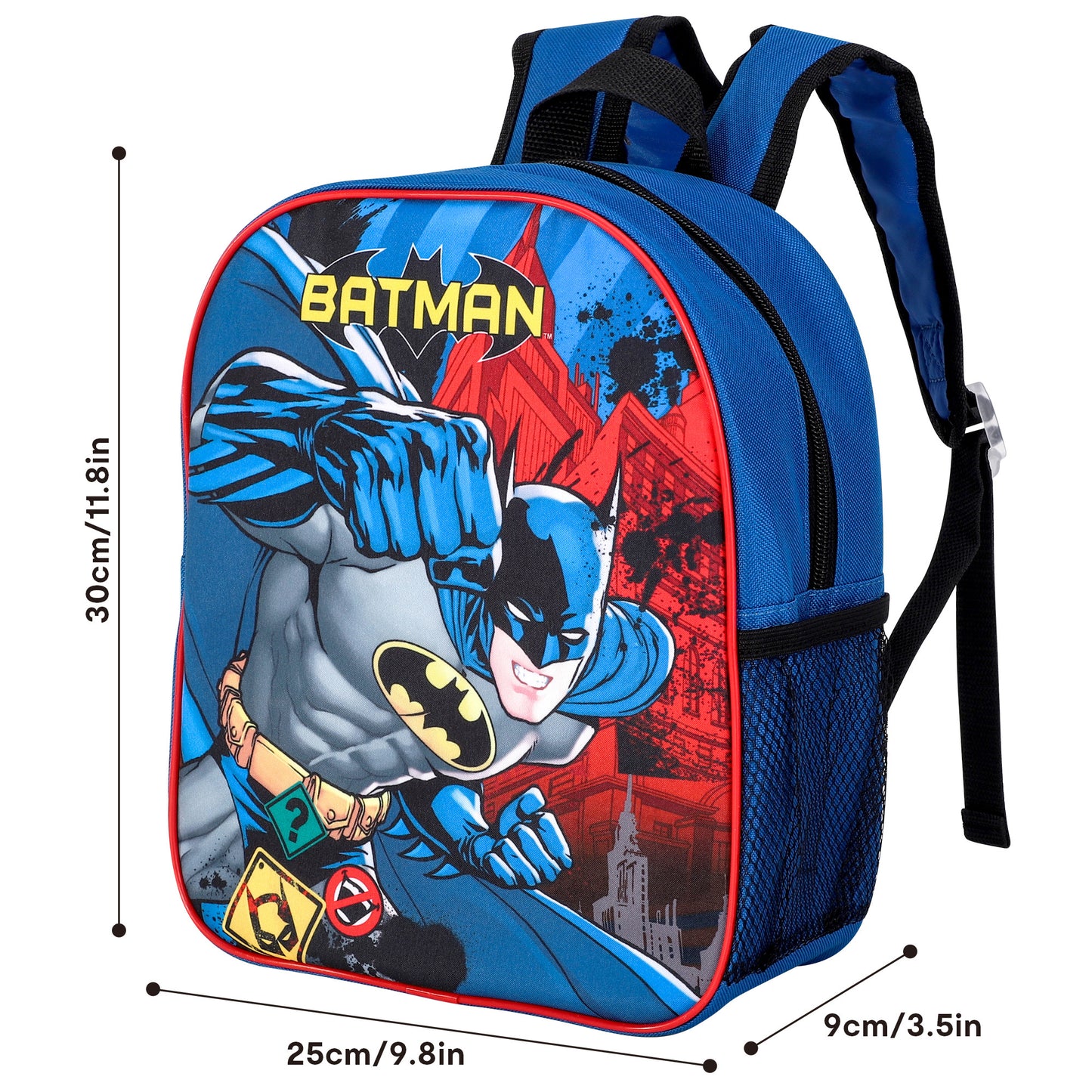 Batman Style Backpack Kids Premium Standard Rucksack with Zip & Adjustable Straps