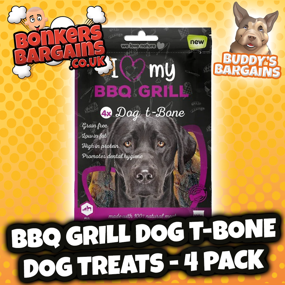 Pet Dog Treats BBQ T-Bone 4 Pack 075417 (Parcel Rate)