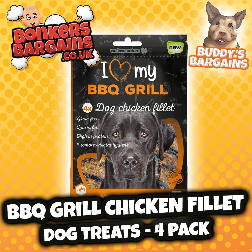 Pet Dog Treats BBQ Grill Chicken Fillets 4 Pack 075424 (Parcel Rate)