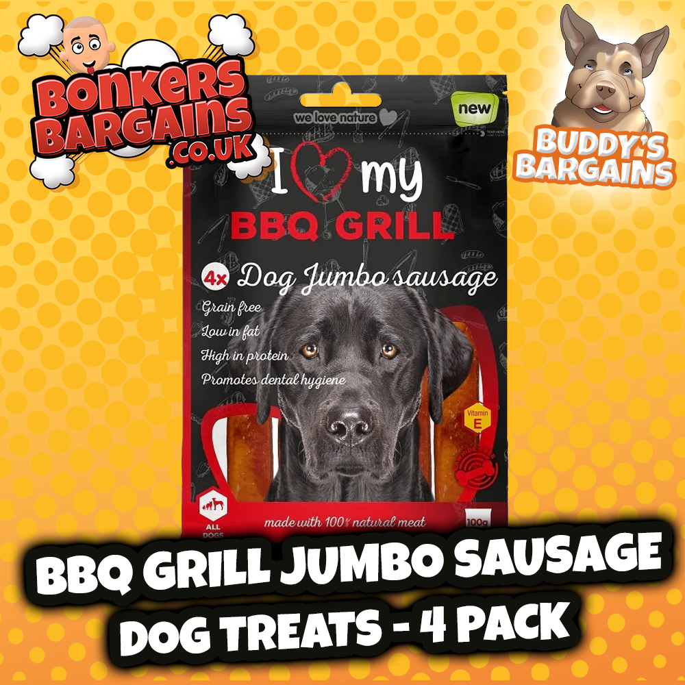 Pet Dog Treats BBQ Grill Jumbo Sausage 4 Pack 075400 (Parcel Rate)