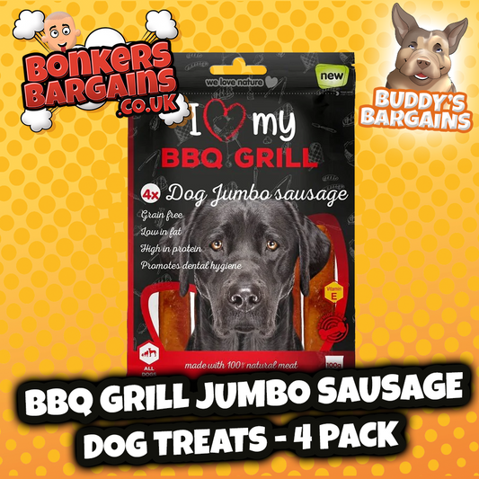 Pet Dog Treats BBQ Grill Jumbo Sausage 4 Pack 075400 (Parcel Rate)