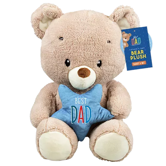 BEST DAD Fathers Day Plush Bear Gift 30cm
