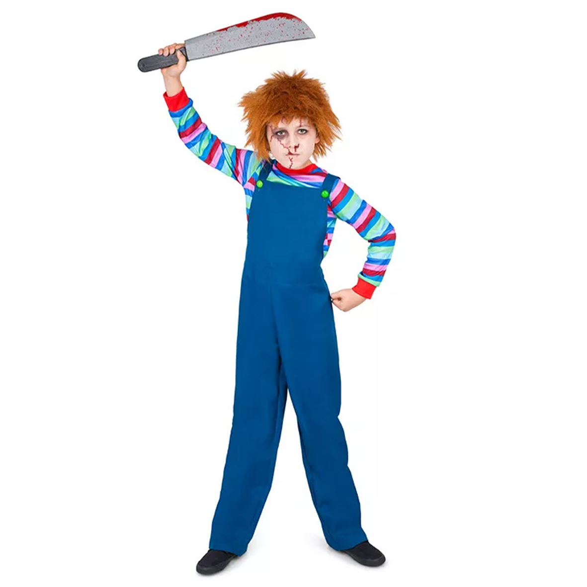 Kids Boys Chucky Style Evil Puppet Halloween Fancy Dress Costume