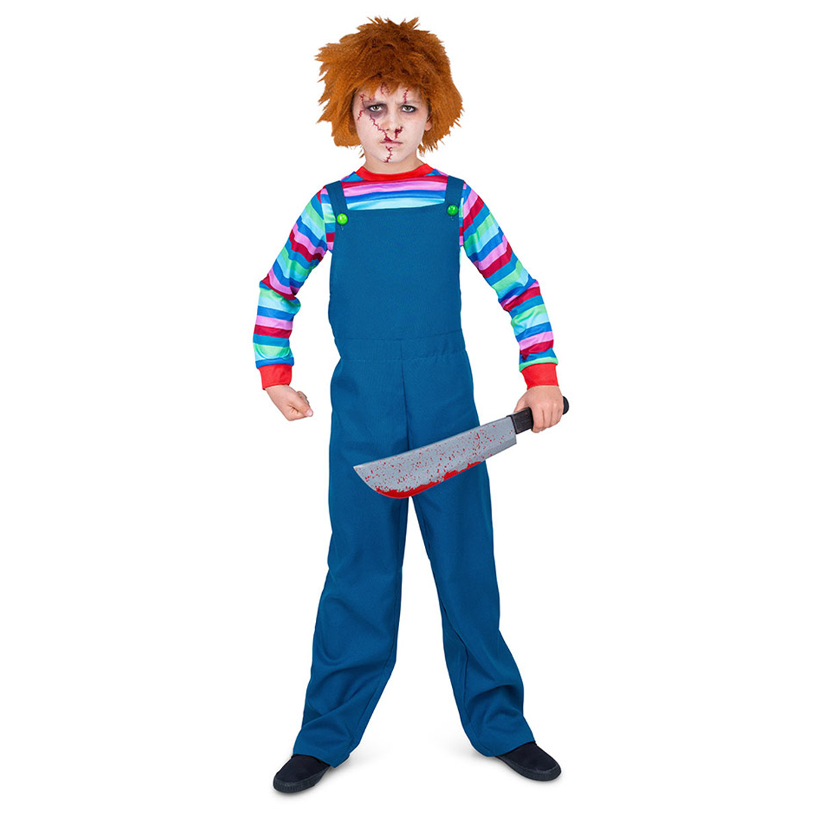 Kids Boys Chucky Style Evil Puppet Halloween Fancy Dress Costume