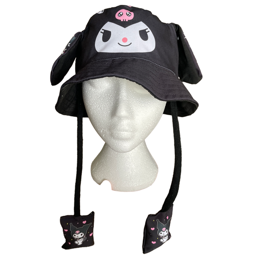 Kuromi Sanrio Moving Ears Pump Sun Hat Outdoor Summer Bucket Hat
