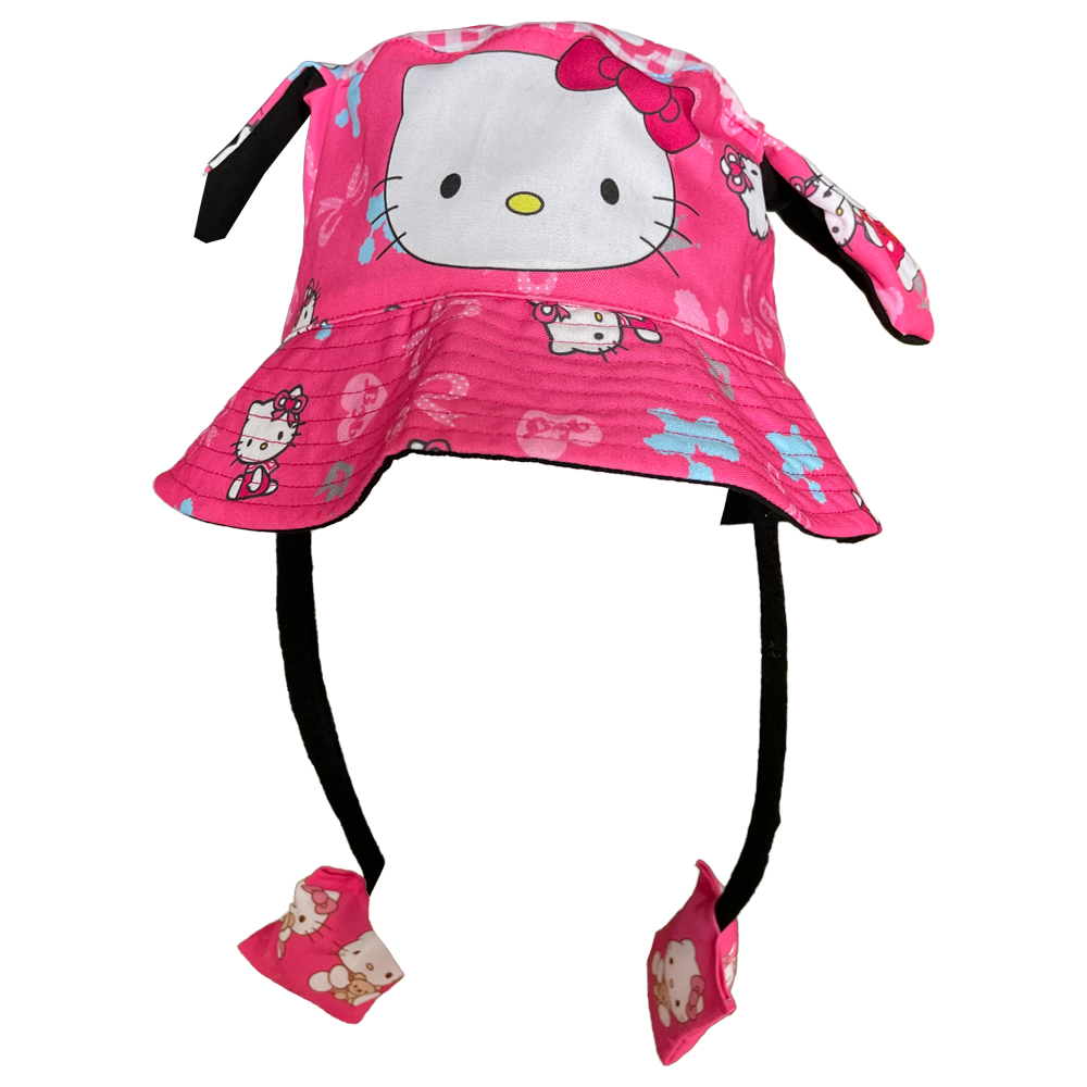 Hello Kitty Style Moving Ears Pump Sun Hat Outdoor Summer Bucket Hat Pink