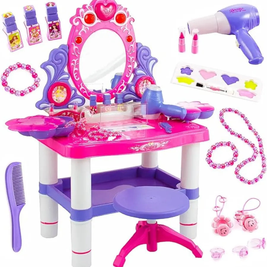 Kids Beauty Makeup Dressing Table with Accessories