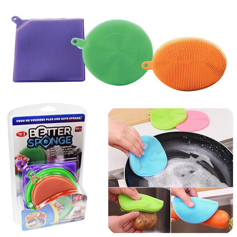 Hot Better Silicone Sponge Dishwashing Sponge Kitchen Cleaner 5030