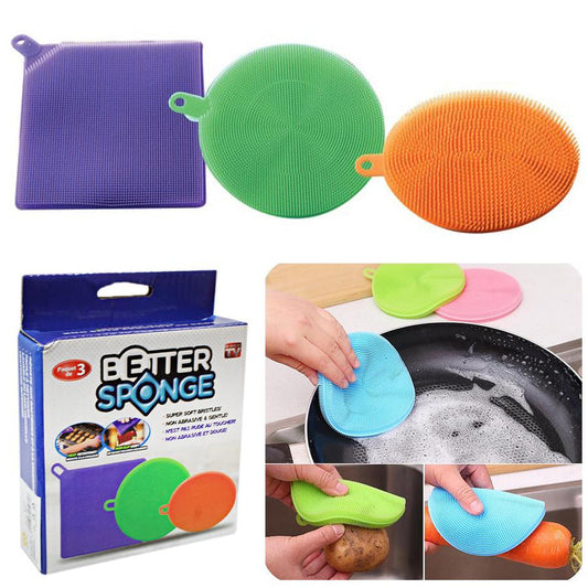 Hot Better Silicone Sponge Dishwashing Sponge Kitchen Cleaner 5030