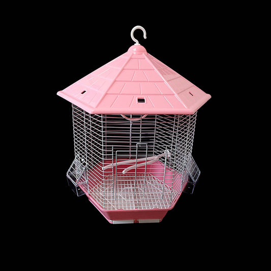 Hexagon Metal Bird Cage 26 x 30 cm Assorted Colours 1006