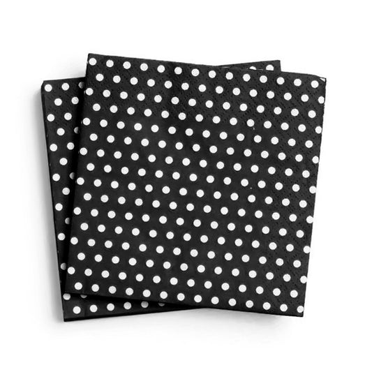Black And White Dots 20 Party Napkins Pack
