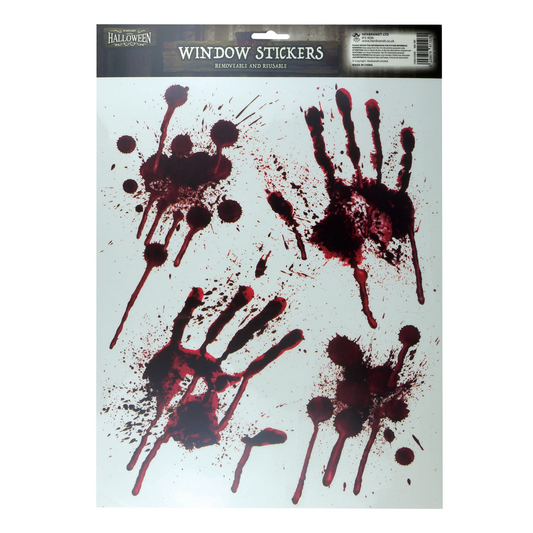 Bloody Hand Window Stickers Removable Reusable Halloween Decorations