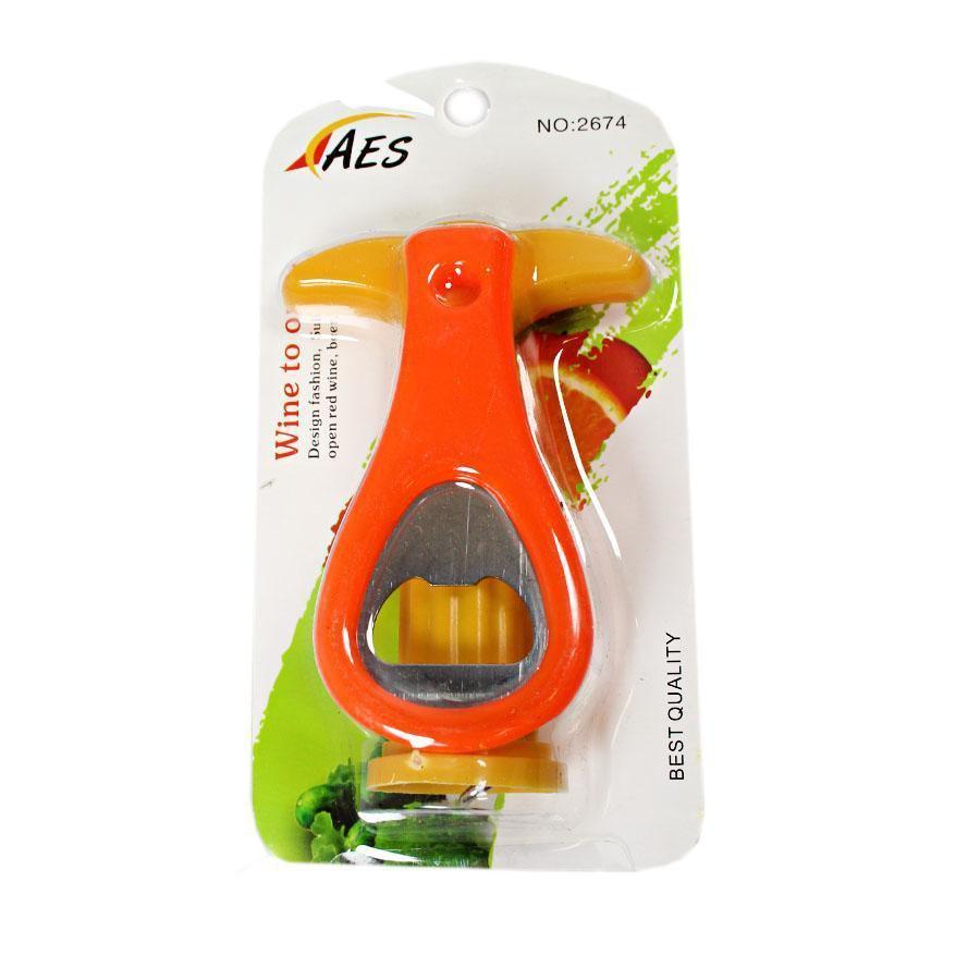 Plastic 2 Type Bottle Opener Multipurpose Use Orange and Yellow  5114