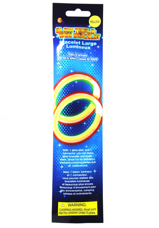 Glow In The Dark Triple Wide Stick Bracelet Assorted Colours 5259