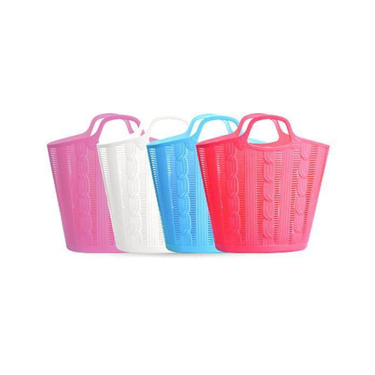 Plastic Multifunctional Laundry Basket Carrier Bag Assorted Colours 0415