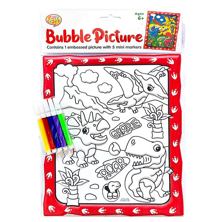 Dinosaur 3D Bubble Picture Colouring Set
