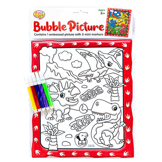 Dinosaur 3D Bubble Picture Colouring Set