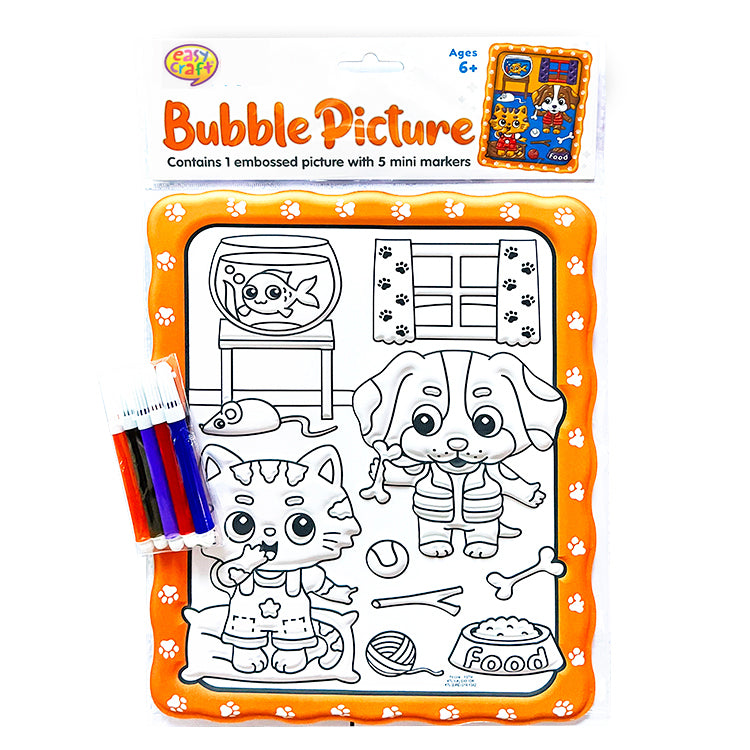 Cute Pets 3D Bubble Picture Colouring Set